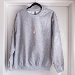 Gildan medium blend crew neck sweater with Corgi embroidery patch